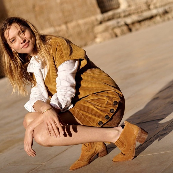 Madewell Shoes - Madewell Grayson Cognac Brogue Suede Chelsea Boot